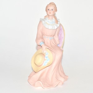 Vintage 1980s Homco Porcelain Collectible Courtney&#39;s Dream Victorian Lady Sitting In Chair  #1439