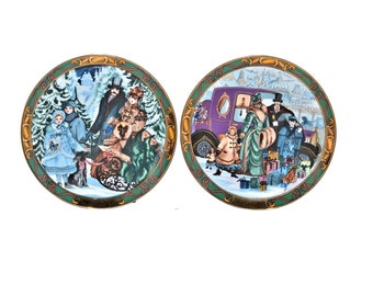 Royal Copenhagen Den Kaere Familie Christmas In Denmark Collection Plates