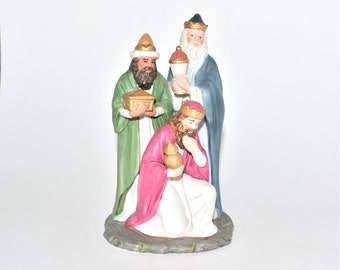 Homco 1990s Porcelain Collectible Figurine Nativity Three Kings Wise Men  #1473