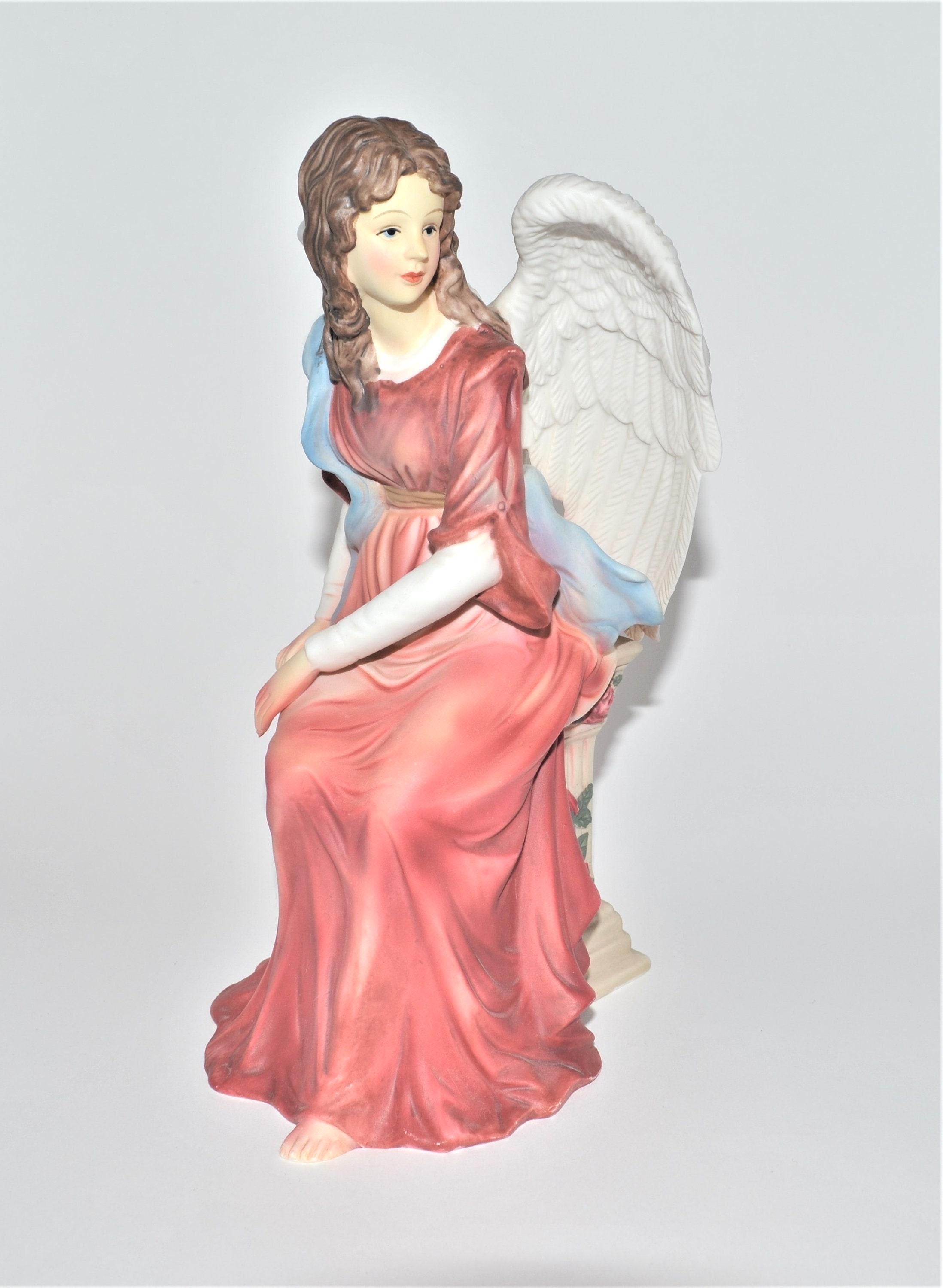 O'Well Grandeur Noel Christmas Collector's Edition Nativity Porcelain Angel of Patience Sitting on Pedestal