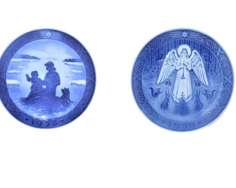 Royal Copenhagen Denmark Christmas Collection Plate 1950'S Artist Hans H Hansen