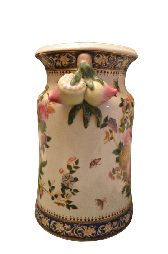 Vintage WL 1895 Wong Lee Large Floral Porcelain Vase A-8 - Etsy 日本