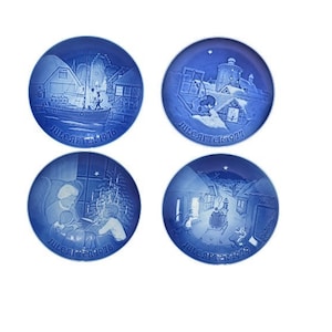 B&G Copenhagen Denmark Porcelain Collector Annual Christmas Plates 1976 thru 1979