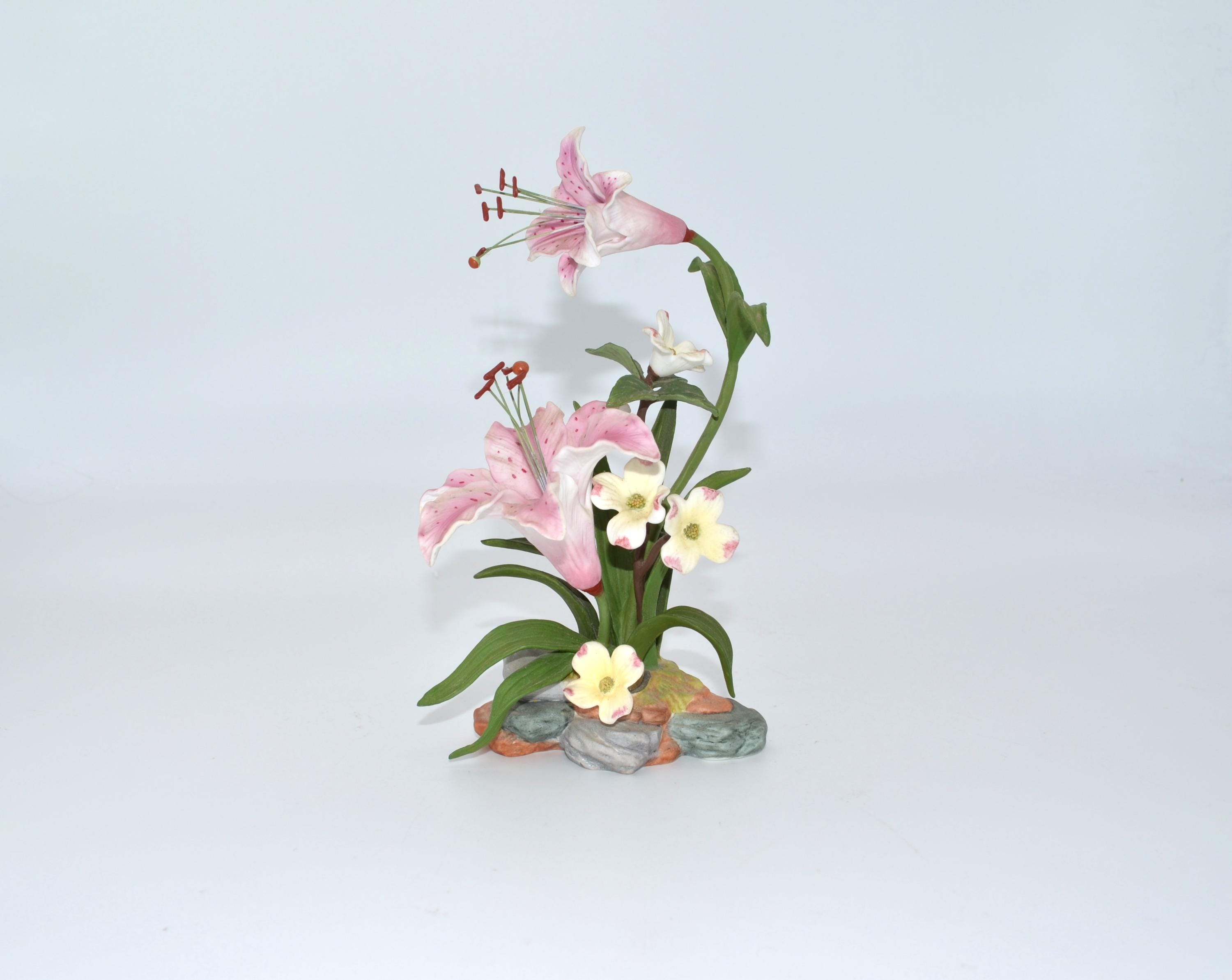 Lenox Flower Sculpture Rubrum Lily Lilium Speciosum Fine Bone
