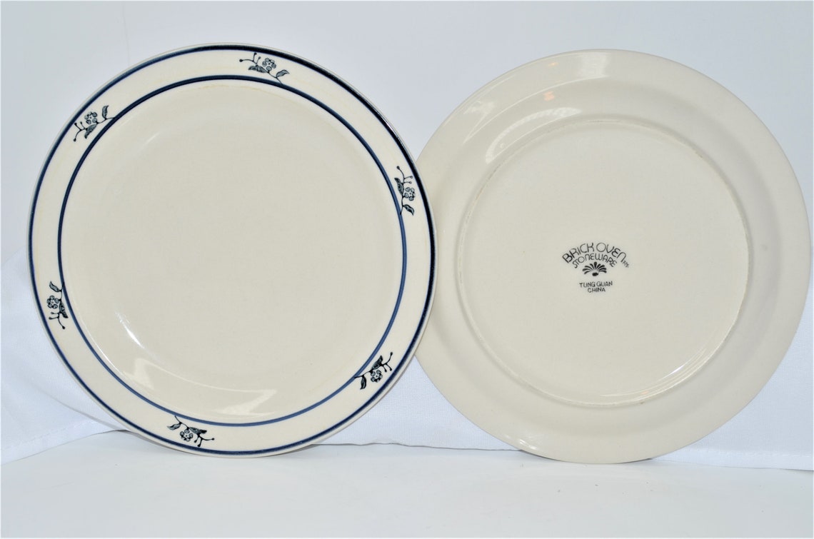 Vintage Brick Oven Stoneware Scandia Blue Salad Plates 7 Etsy