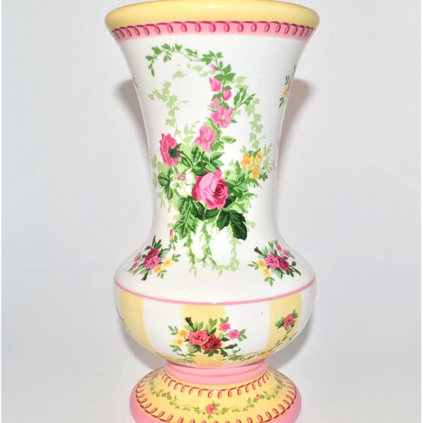 Laura Ashley FTD Ceramic Vase Shabby Chic English Country Roses