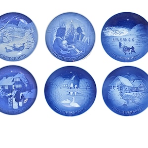 B&G Copenhagen Denmark Porcelain Collector Annual Christmas Plates 1970 thru 1975