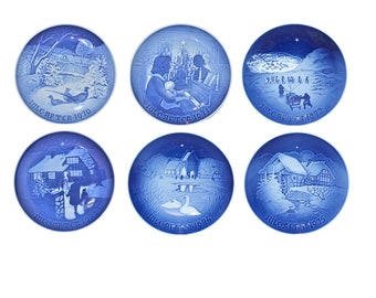 B&G Copenhagen Denmark Porcelain Collector Annual Christmas Plates 1970 thru 1975
