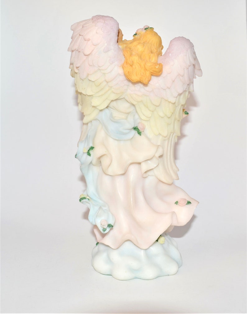 Beautiful Collectible Stone Resin Angel Figurine Playing Etsy