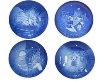 B&G Copenhagen Denmark Porcelain Collector Annual Christmas Plates 1976 thru 1979