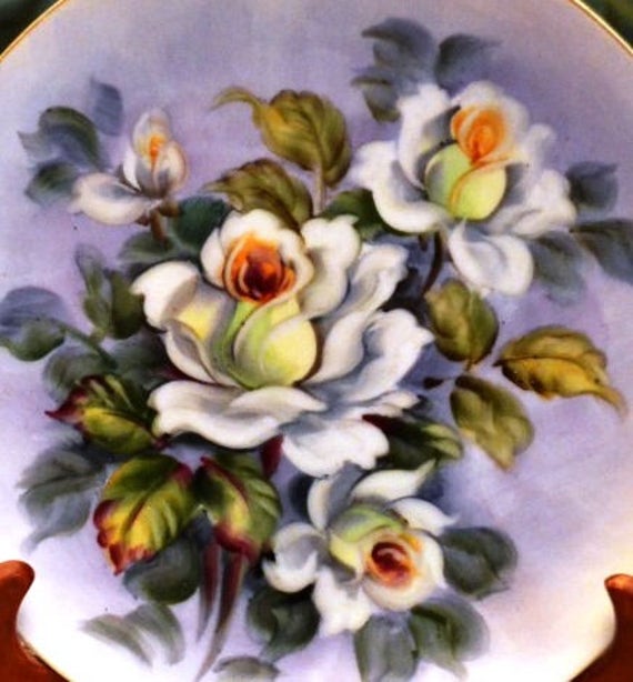 Vintage Lefton China Hand Painted Lavendar Blue With White