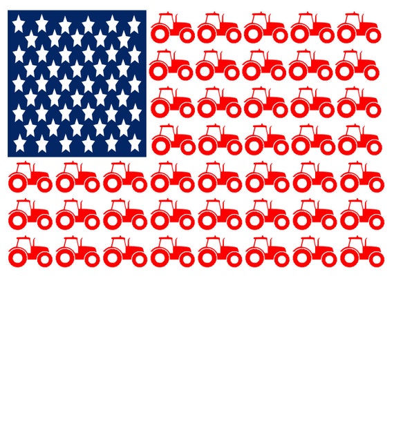Tractor flag modern digital file digital cut file | Etsy