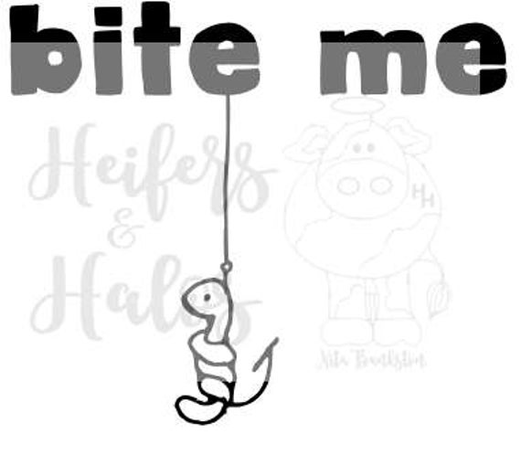 Download Bite Me fishing svg for t shirts or decals | Etsy