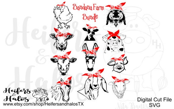 Download Bandana Farm Bundle digital cut file svg pdf png eps dxf ...