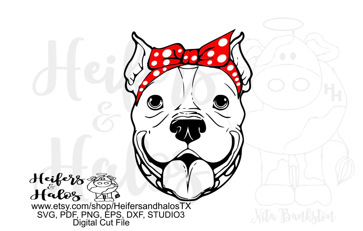 Download Bandana pitbull girl digital file svg pdf png eps dxf | Etsy