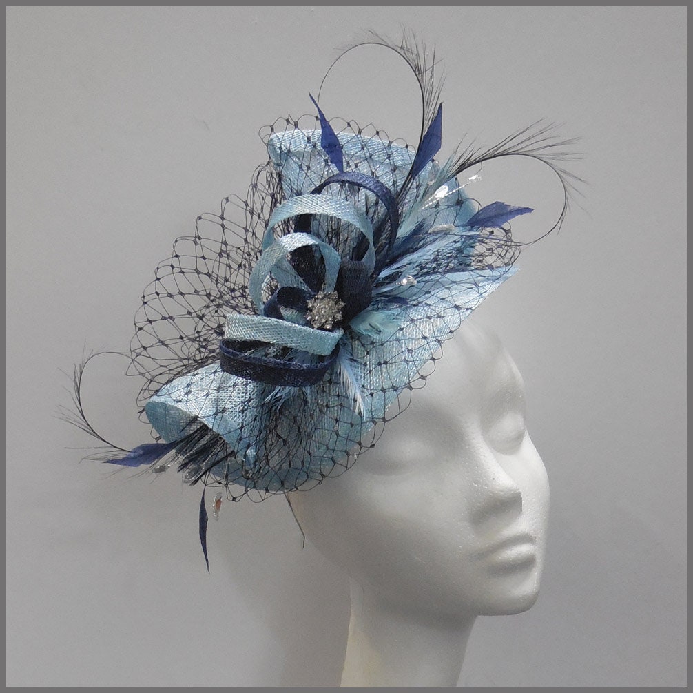 Bride Wedding Fascinator Baby Blue 