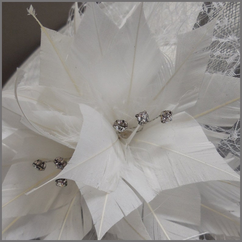 Royal Ascot Headpiece White and Grey Disc Hatinator Saucer Etsy