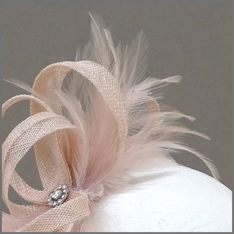 Blush fascinator wedding guest fascinator blush pink feather Etsy