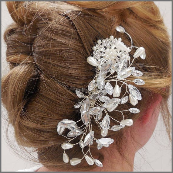 Wedding Hair Comb, Vintage Inspired Bridal Comb, Hair Piece  display picture 3