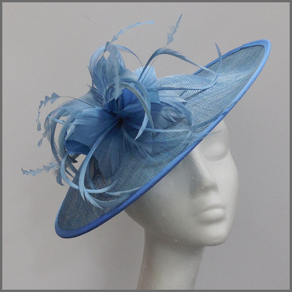 JacquiValeDesigns Blue Wedding Hat, Hat for Races, hatinator, Ladies Fascinator, Floral Fascinator, Race Day, Ladies Day, Formal Event, Headband, Disc