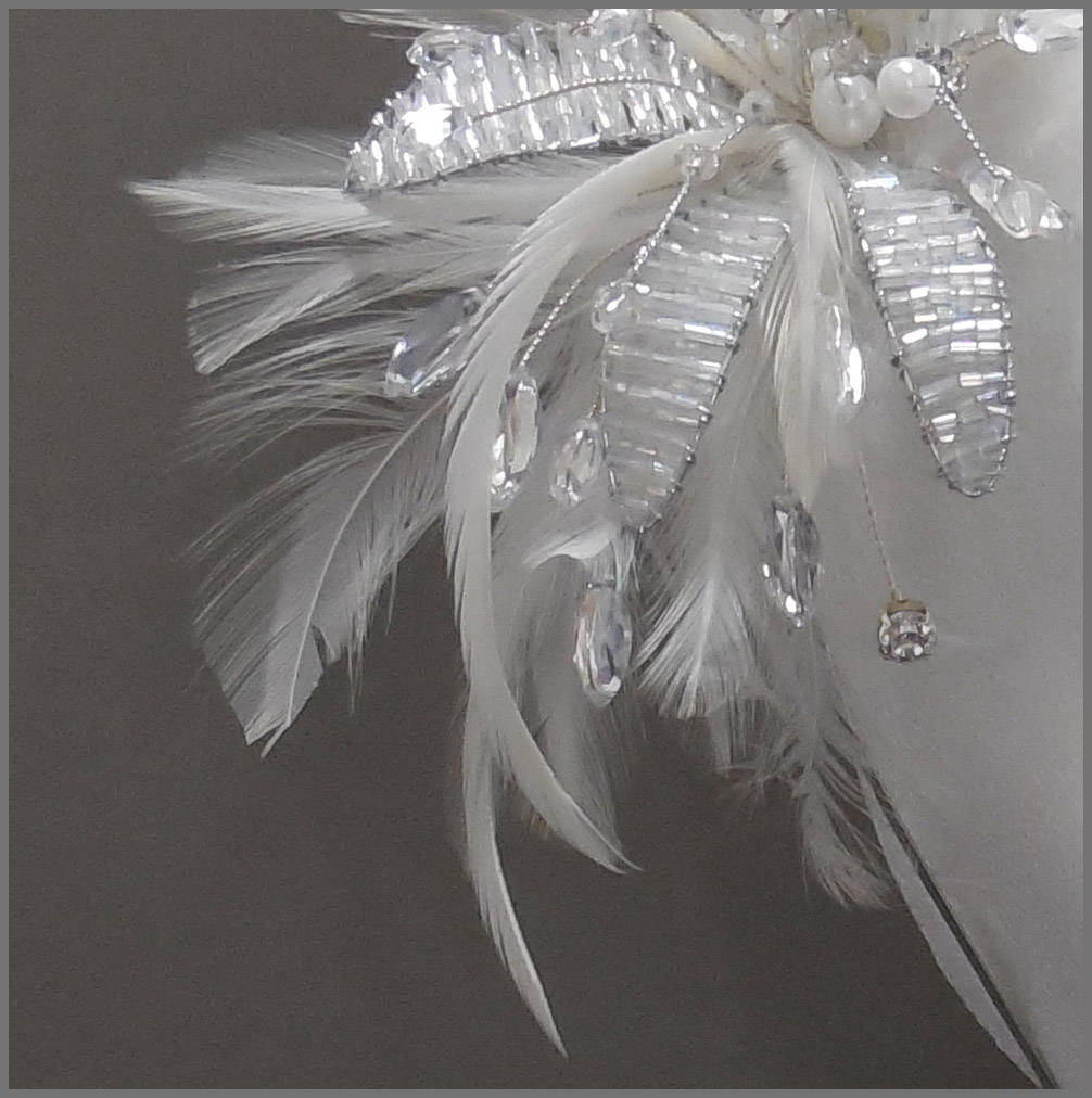 Wedding Headpiece Elegant Silver and White Fascinator - Etsy UK