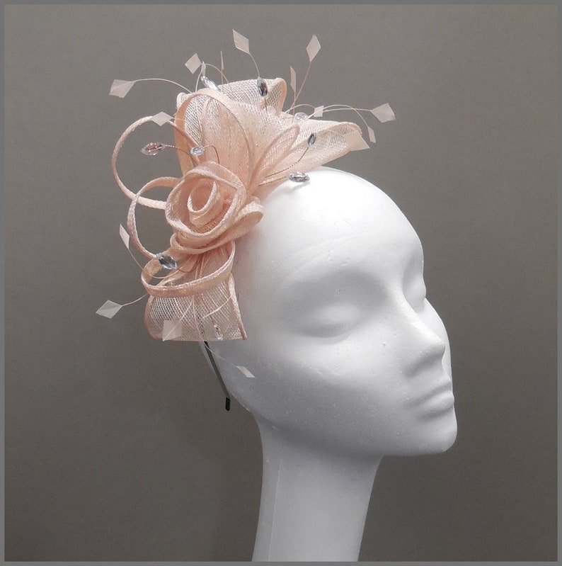 Floral Blush Pink Nude Wedding Guest Fascinator Headpiece - Etsy Canada