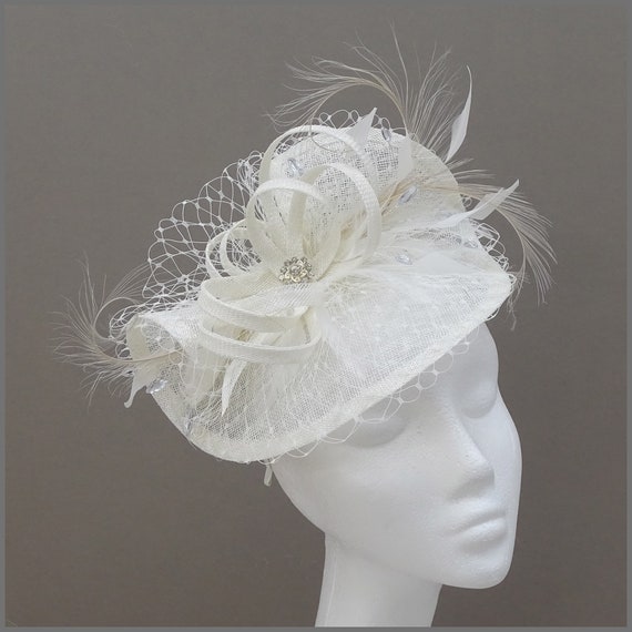 Ivory Disc Fascinator Hatinator on 
