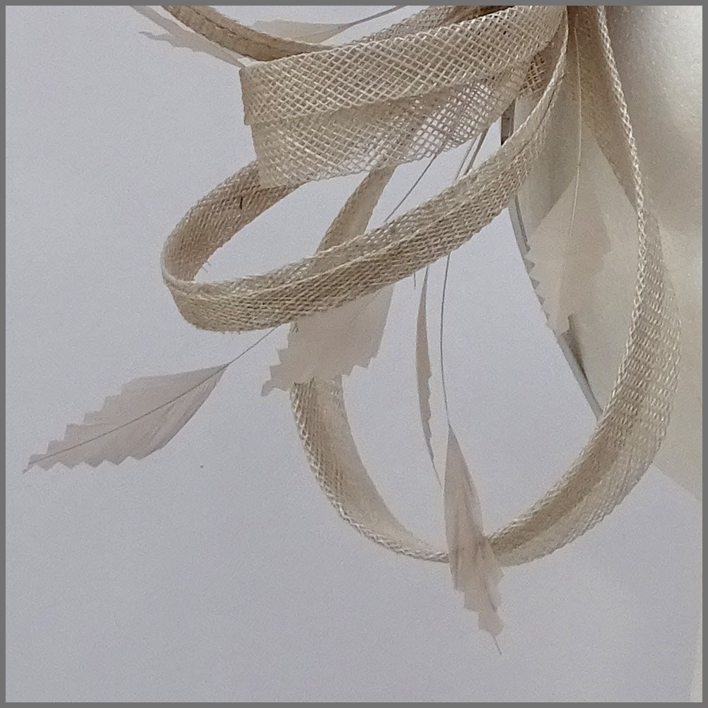 Feather Fascinator in Oyster