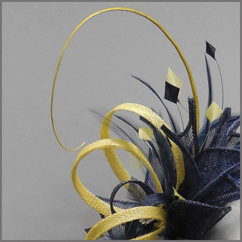 Formal Headpiece Navy Blue Fascinator Wedding Race Day Etsy UK