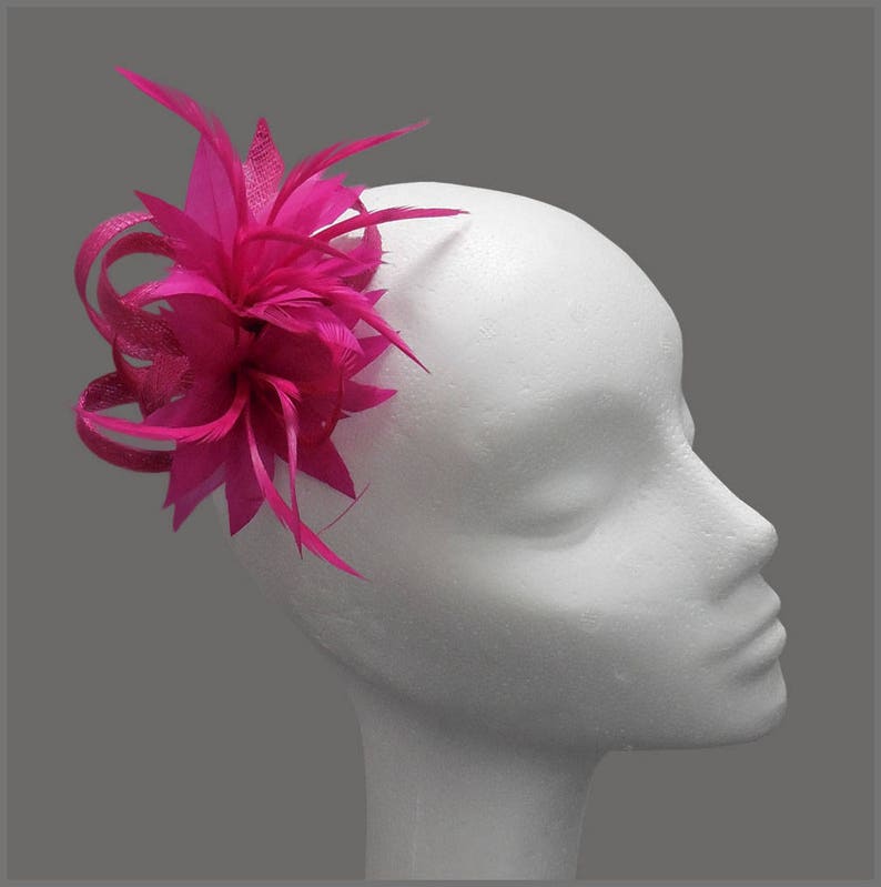 Fuschia Pink Wedding Hair Clip Fascinator Headpiece Floral Etsy New
