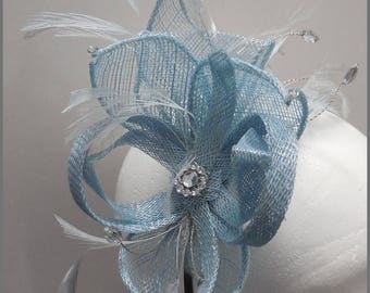 Small Fascinator Pale Blue Headpiece 