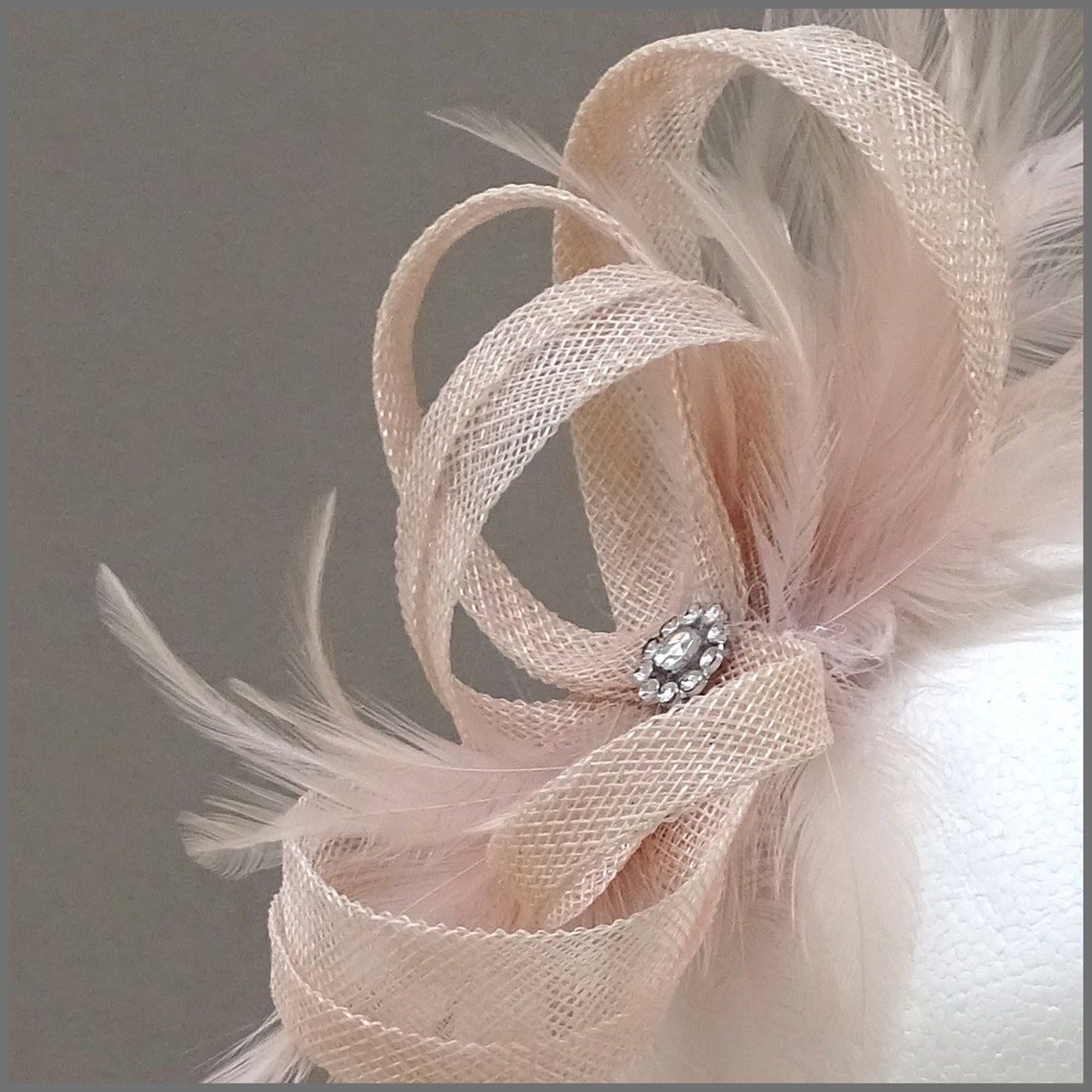 Blush fascinator wedding guest fascinator blush pink feather Etsy