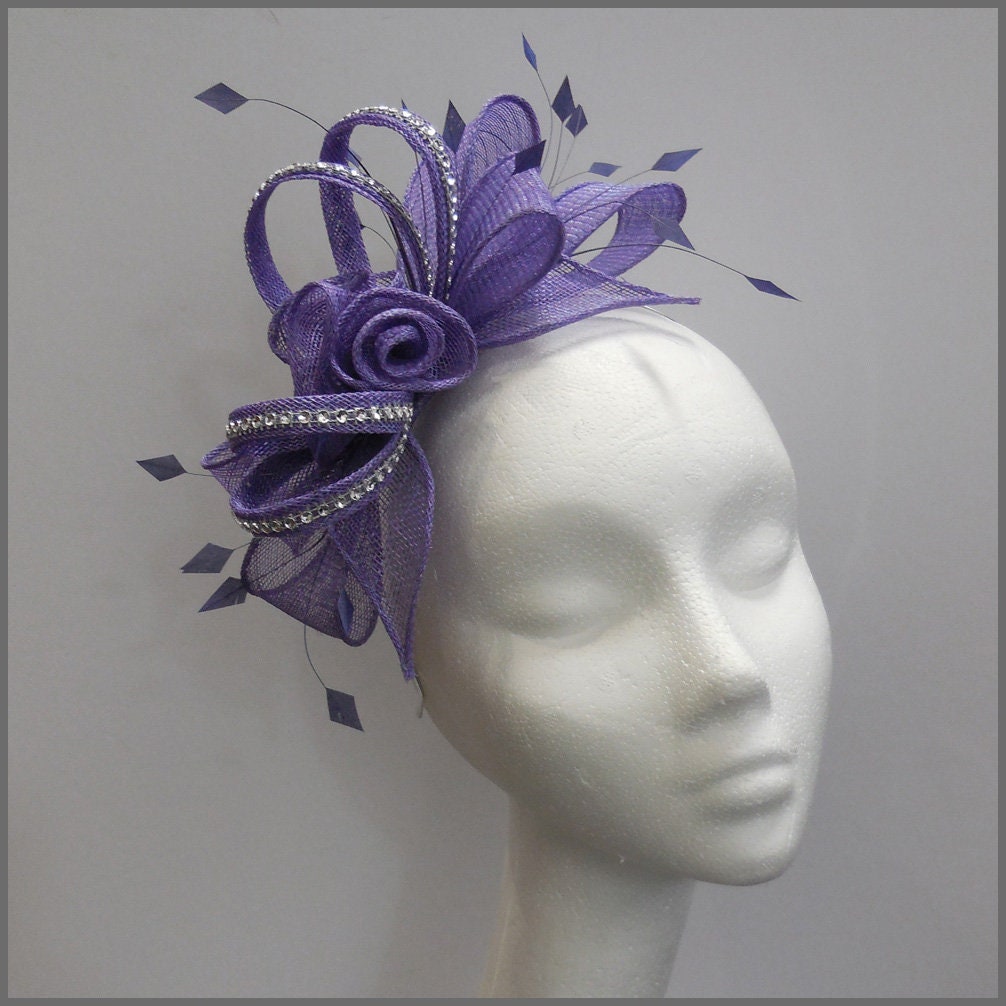 Purple Fascinator Formal Headpiece 