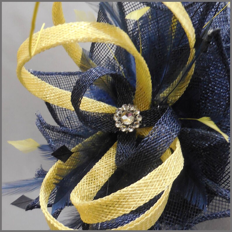 Formal Headpiece Navy Blue Fascinator Wedding Race Day Etsy UK