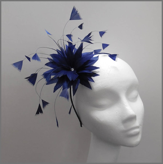 Fascinator de la Boda Peine De Plumas Damas Coral razas Damas día Ascot hair piece 2