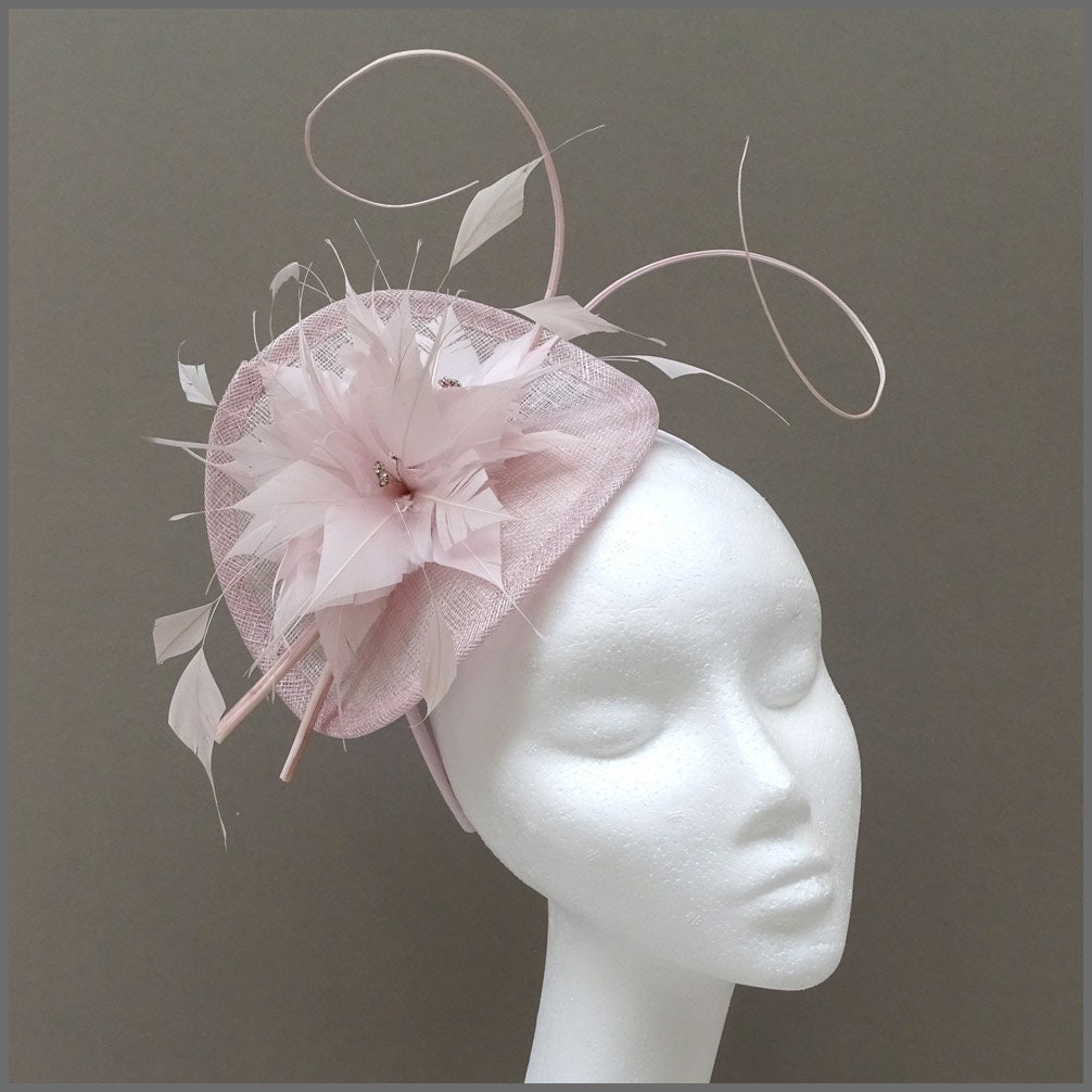 Blush Pink Floral Fascinator Hatinator 