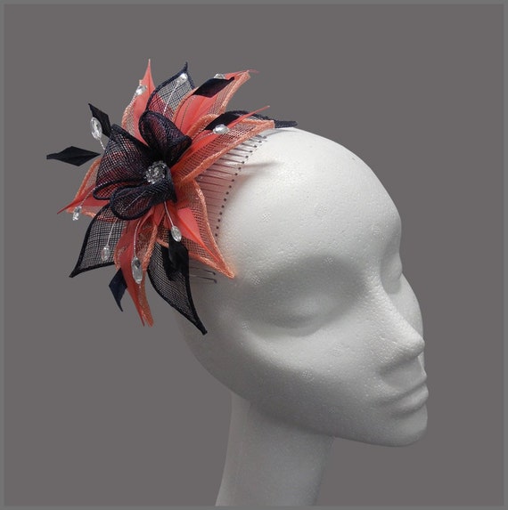 Feather comb fasinator bridal//mother of bride