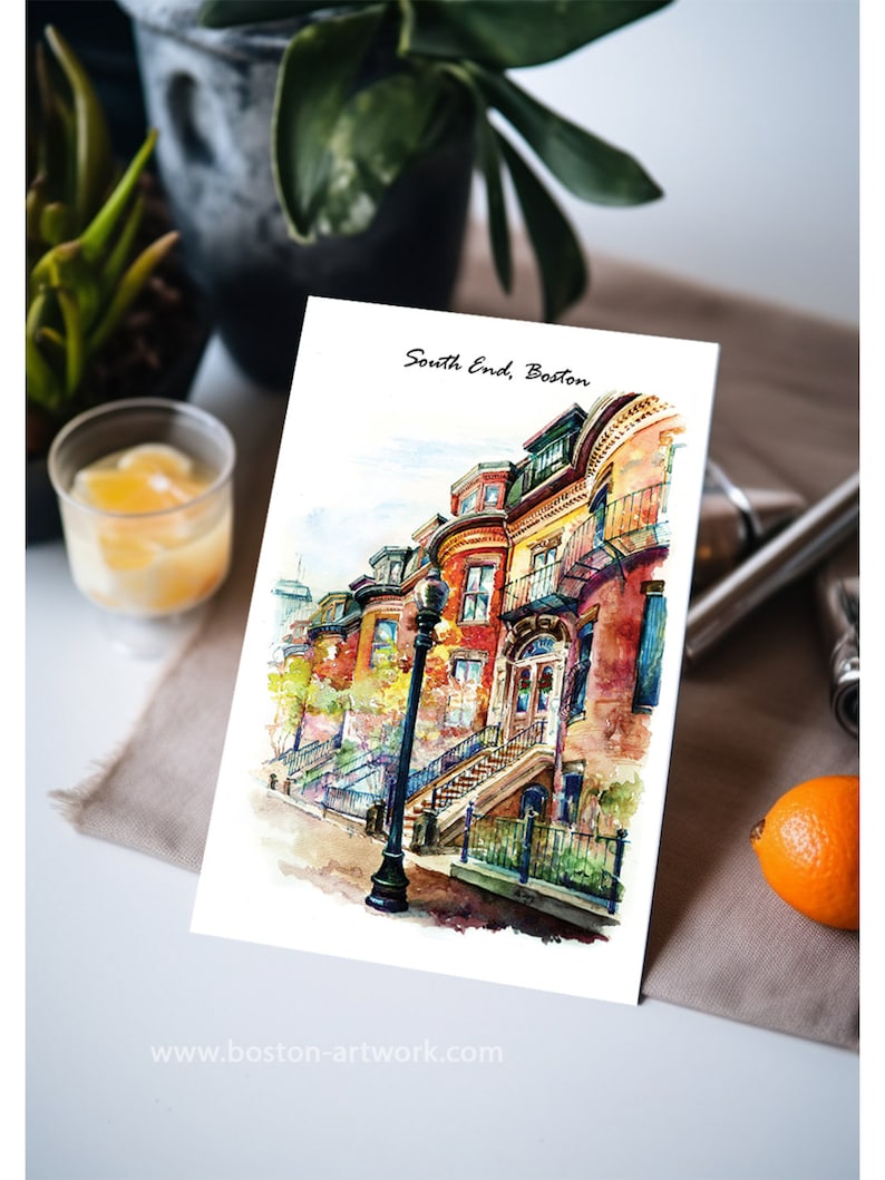 Boston Watercolor Postcards Set, Landmark Art Prints (pack of 12) - Etsy