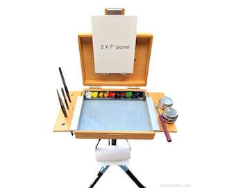 Portable Maple Wood Pochade Box – Compact Plein Air Easel