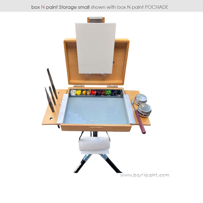 Box N Paint STORAGE small. Fresh paint storage ready to paint anytime. Plein air artist tool. Artist gift. Paint saver for oil painters image 7