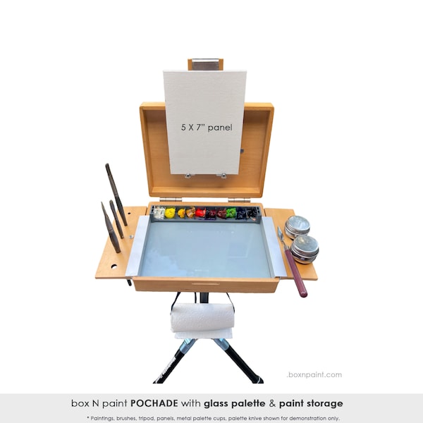 Portable Box N Paint Pochade for Artists - On-the-Go Easel & Compact Plein Air Kit, Painting Gift. Artist Lightweight Art Easel, Travel Kit.