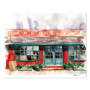 Barking Crab Watercolor Art Print – Boston Fort Point Landmark