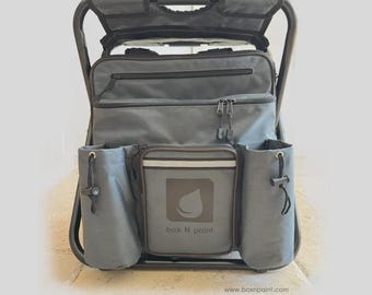 Plein Air Artist Backpack with Built-In Stool: Portable Art Supply Storage