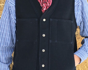 navy wool vest