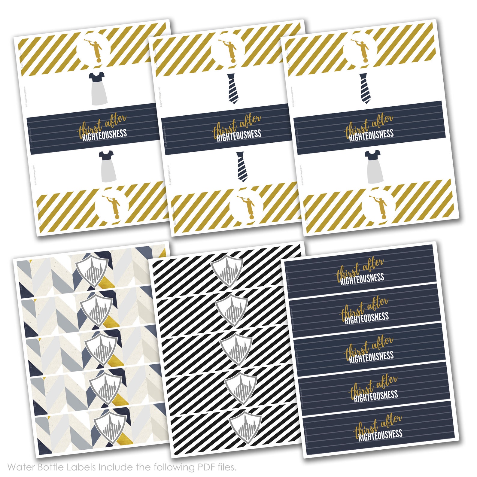 Angel Moroni Water Bottle Labels LDS Baptism Favor Temple Priesthood