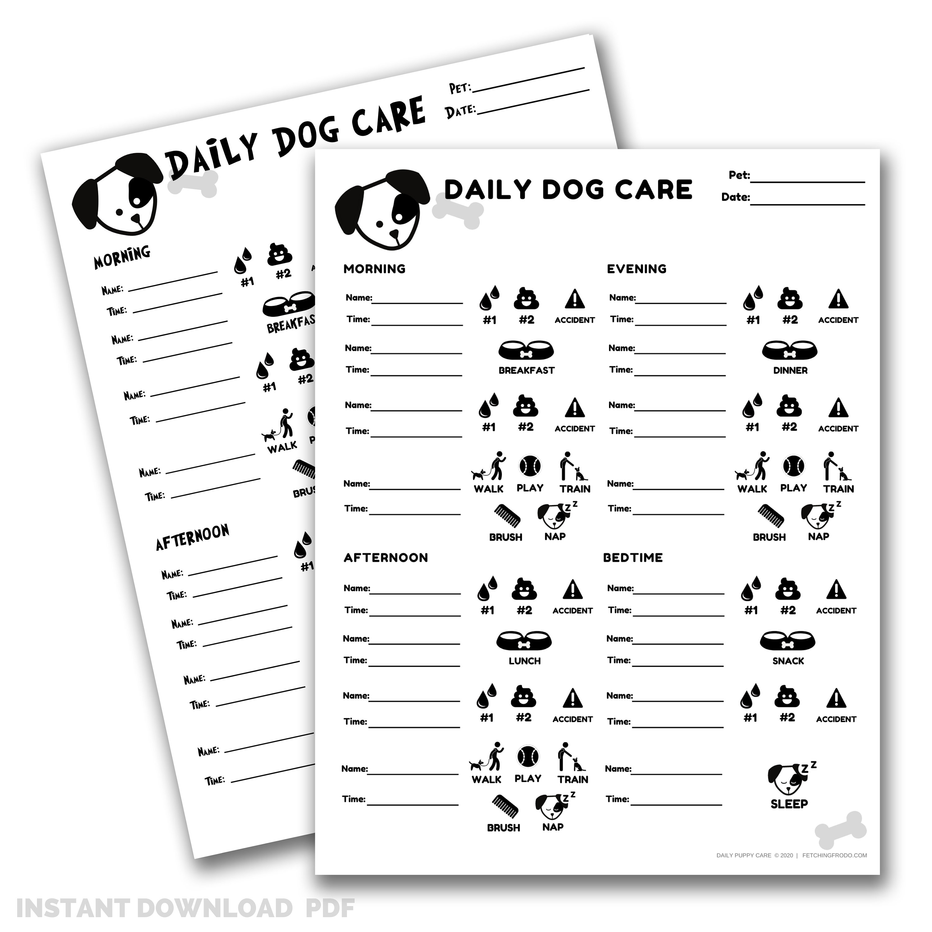 Daily Puppy Care Chart PRINTABLE Dog Chore Chart for Kids Etsy España