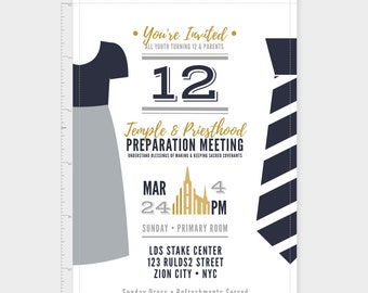 DIGITAL Temple & Priesthood Prep Invitation + Free Cupcake Toppers pdf | LDS Primary Invite  | Editable INSTANT Download with Corjl 4x6, 5x7