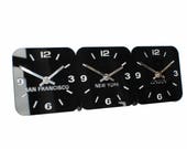 Roco Verre Personalised Gloss Acrylic Desk Mantel Time Zone Clock
