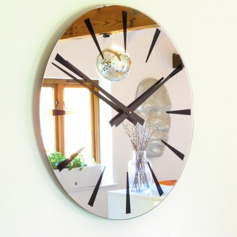 Roco Verre Mirror Wall Clocks Small Etsy