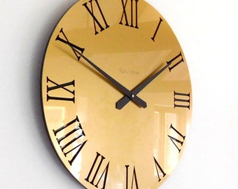 Gold and Black Acrylic Roman Wall Clock